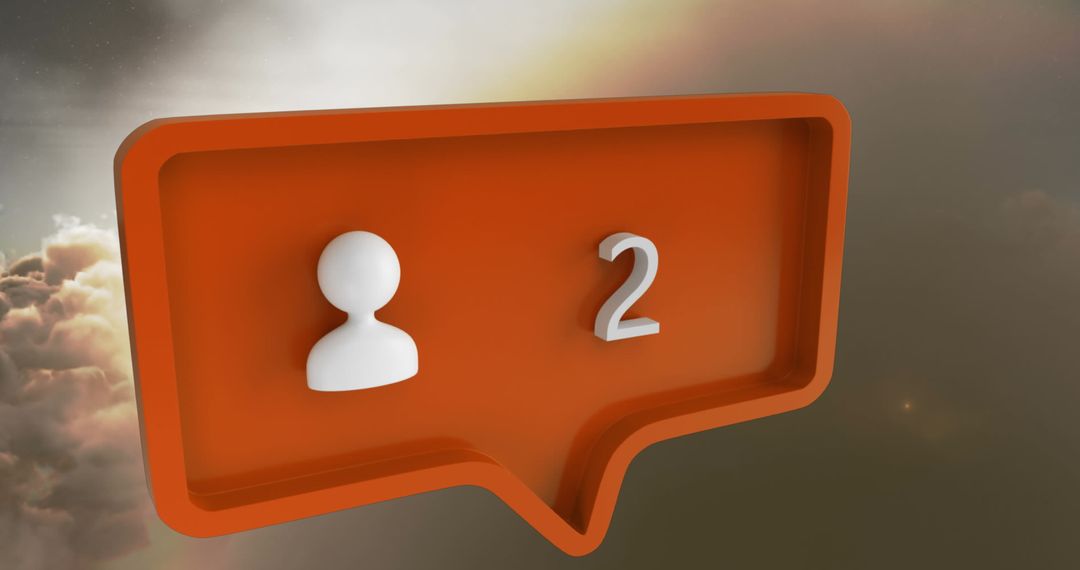 Abstract Social Badge Over Cloudy Sky Background