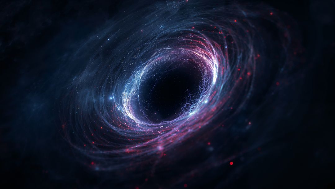 Swirling Cosmic Vortex in Deep Space with Luminous Light Tendrils