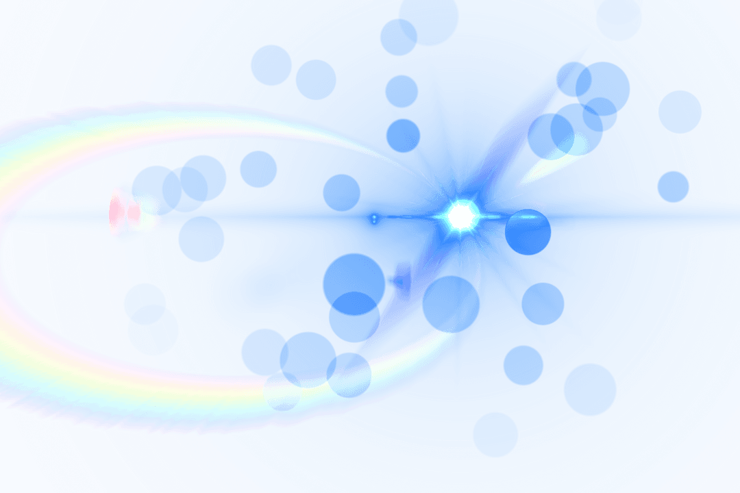 Transparent Abstract Blue Light Streak with Lens Flare