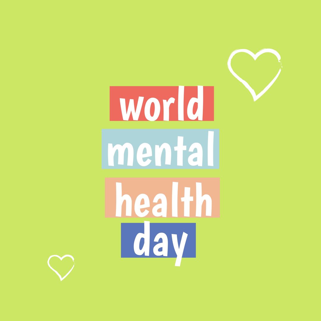 World Mental Health Day Awareness Design with Heart Icons - Download Free Stock Templates Pikwizard.com