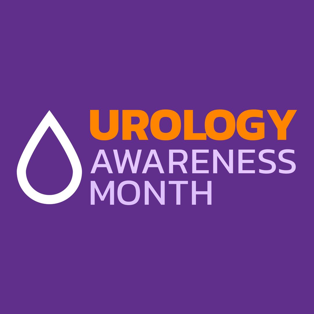 Urology Awareness Month Concept with White Drop and Text on Violet