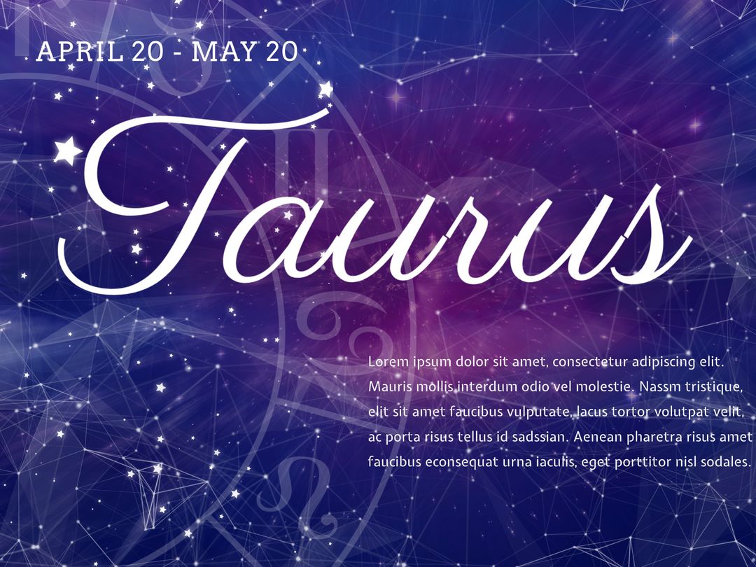 Taurus Zodiac Sign with Mystical Cosmic Background - Download Free Stock Templates Pikwizard.com