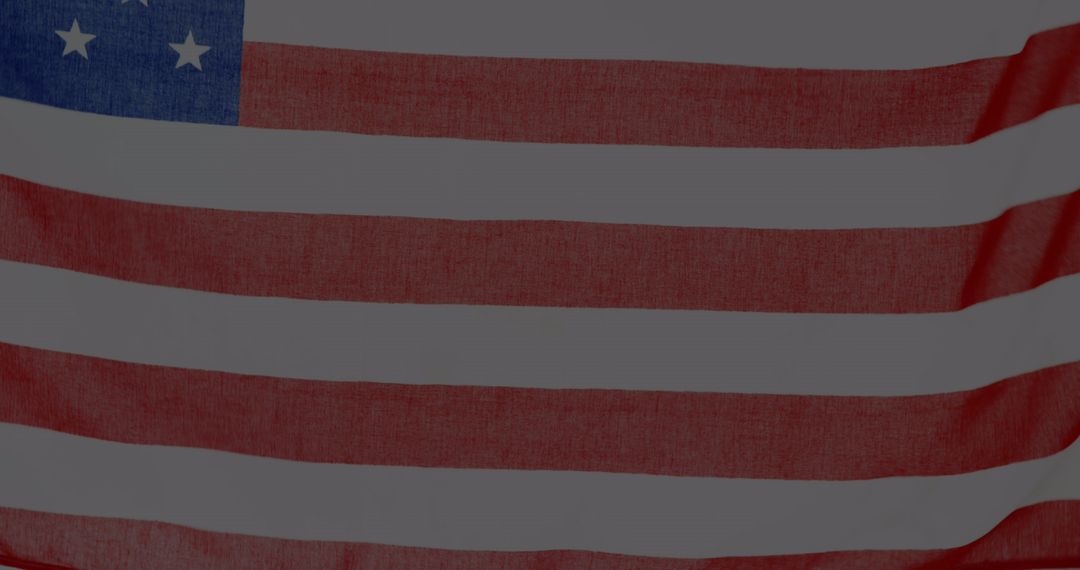 Digital Data Overlay on American Flag Symbols of Technology and Innovation
