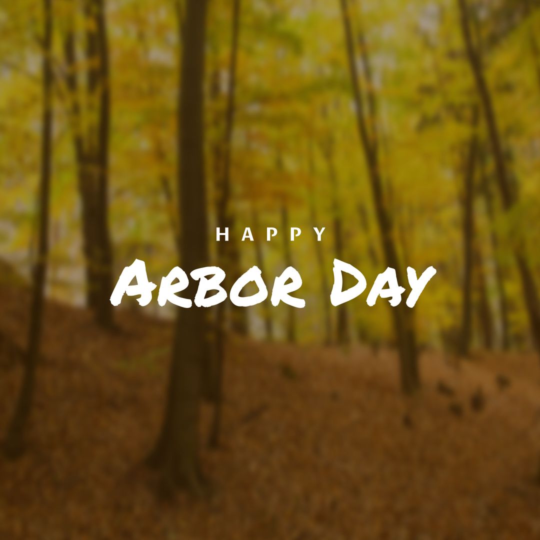 Celebrating Happy Arbor Day in Autumn Forest