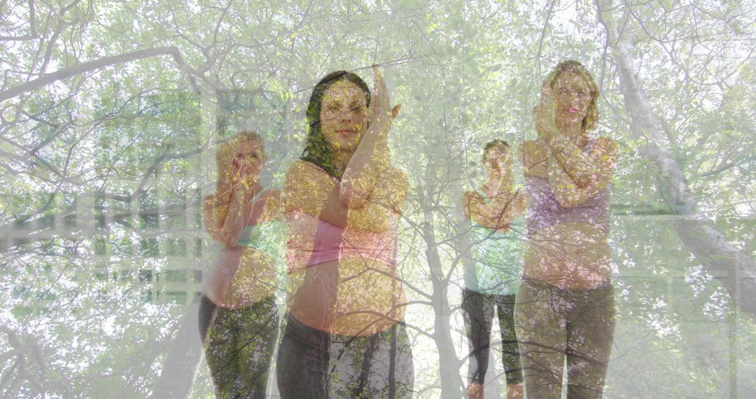 Group Practicing Yoga with Forest Blend for Tranquil Energy