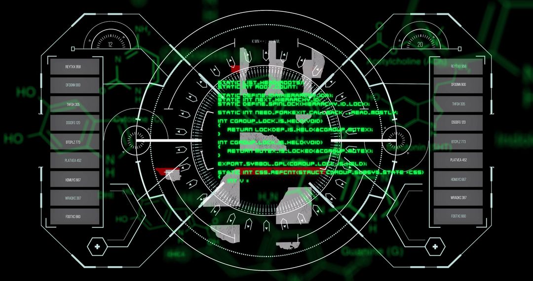 Digital Security Interface with Biometrics and Chemical Formulas