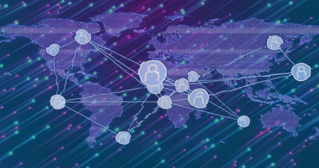 Global Network Connectivity with Neon Data Visualization