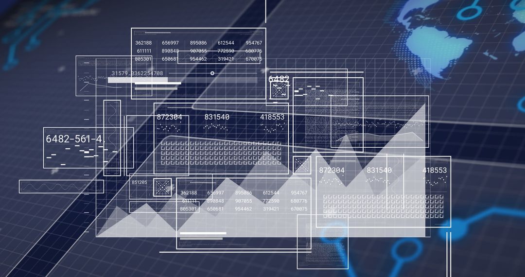 Futuristic Digital Interface Display with Modern Data Panels