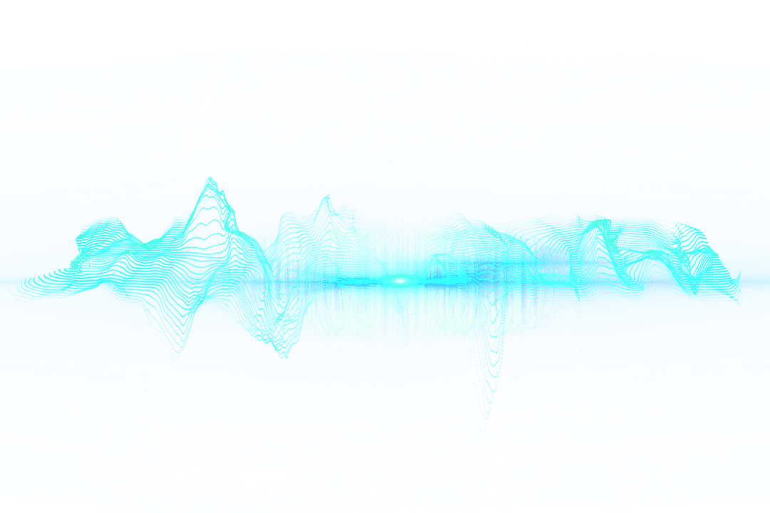 Transparent 3D Blue Waveform Illustration on Abstract Background
