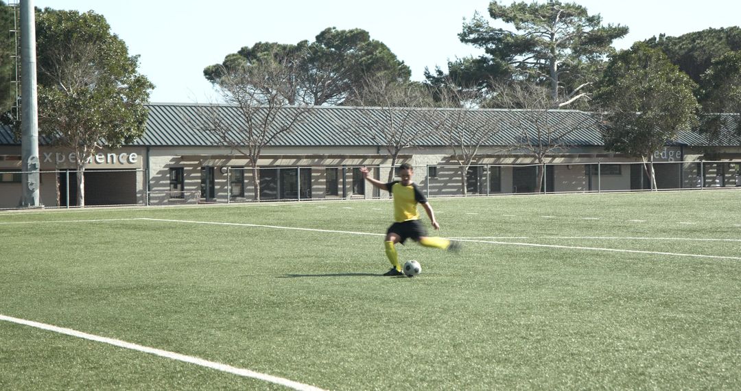 Soccer Player on Field Preparing for Gameplay