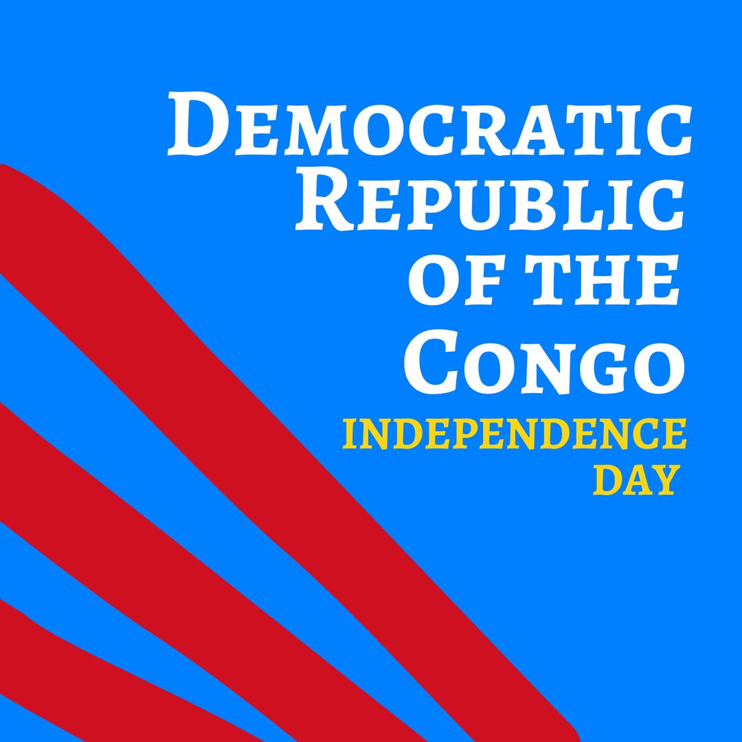 Congo Independence Day Celebration Design with Red Stripes