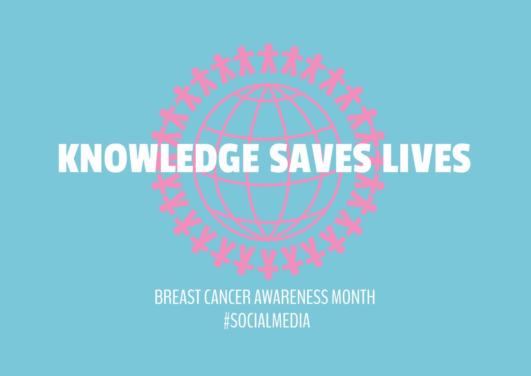 Knowledge Saves Lives Breast Cancer Awareness Month Social Media Graphic - Download Free Stock Templates Pikwizard.com