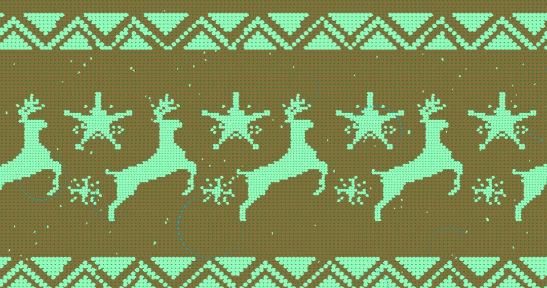 Festive Reindeer Pattern on Green Fabric Background - Free Images, Stock Photos and Pictures on Pikwizard.com