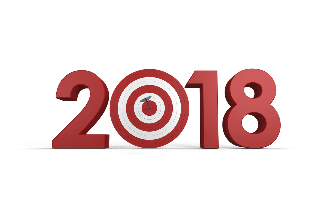 2018 Numbers with Transparent Sports Target Bullseye in Red