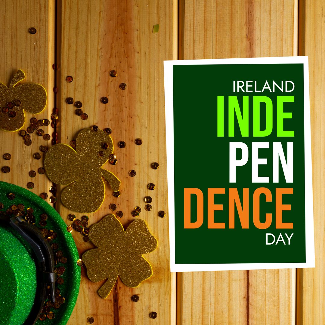 Ireland Independence Day Celebration with Shamrocks