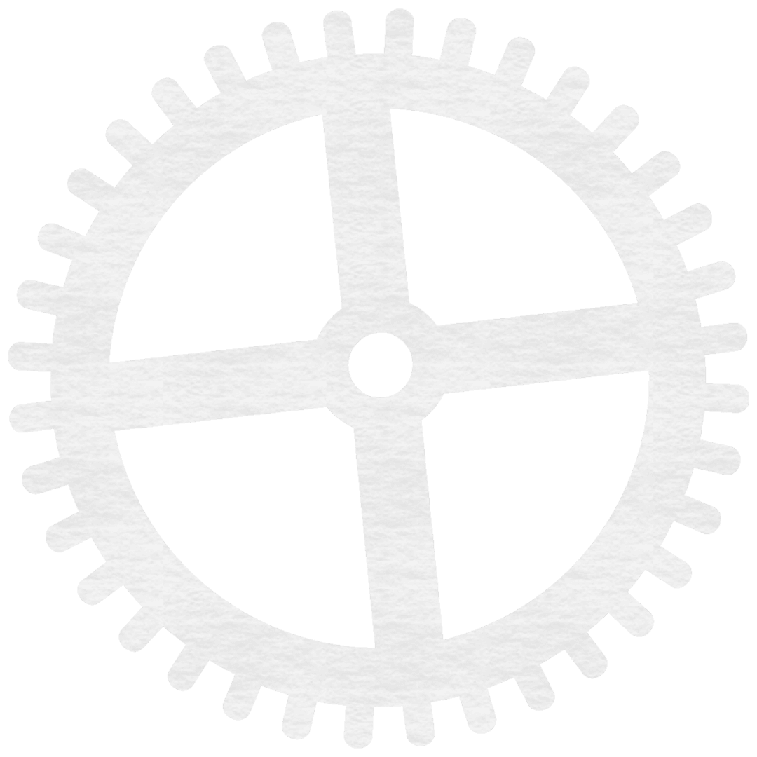 Grey Mechanical Cogwheel on Transparent Background
