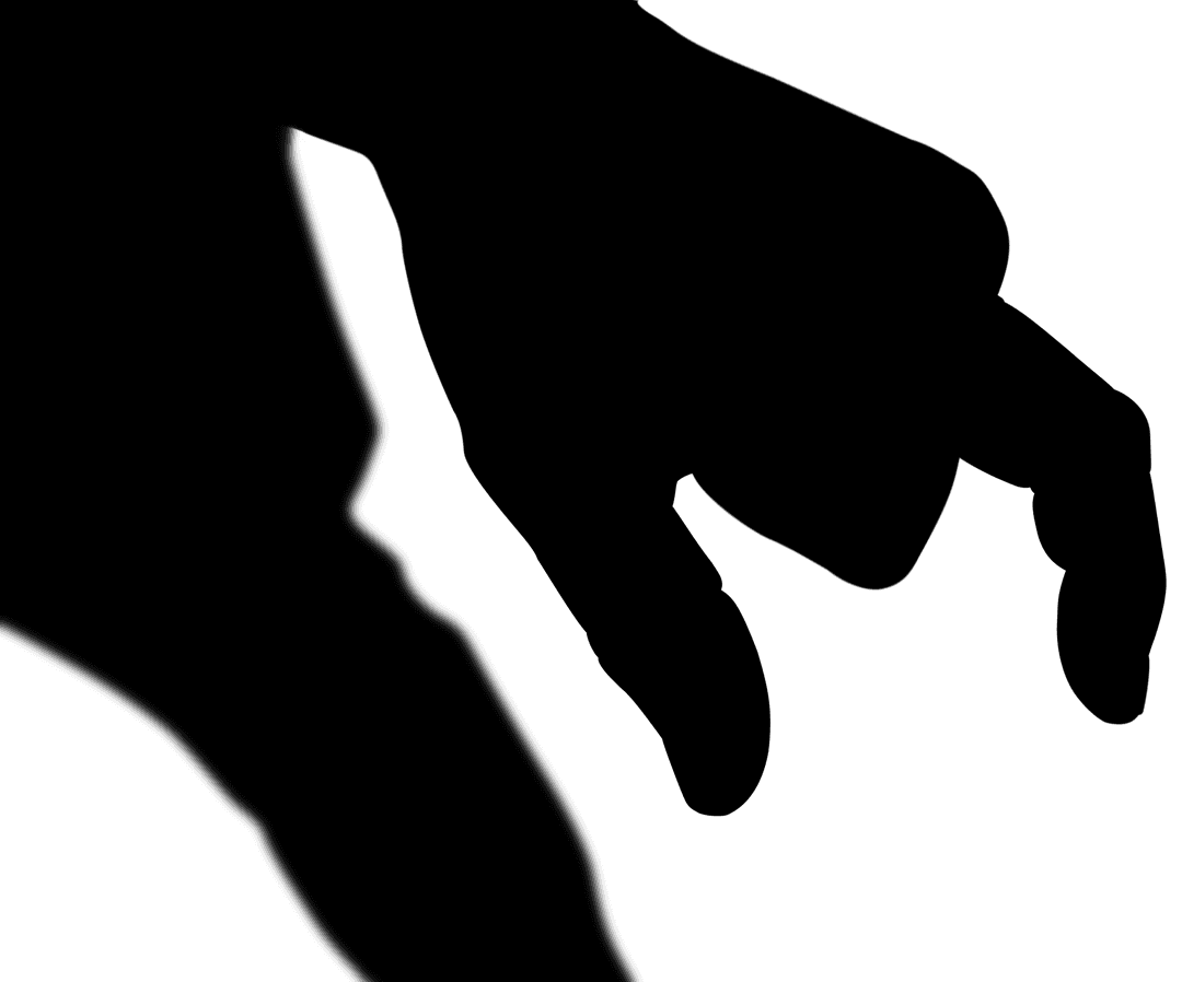 Invisible Shape by Floating Hand Silhouette with Transparent Background