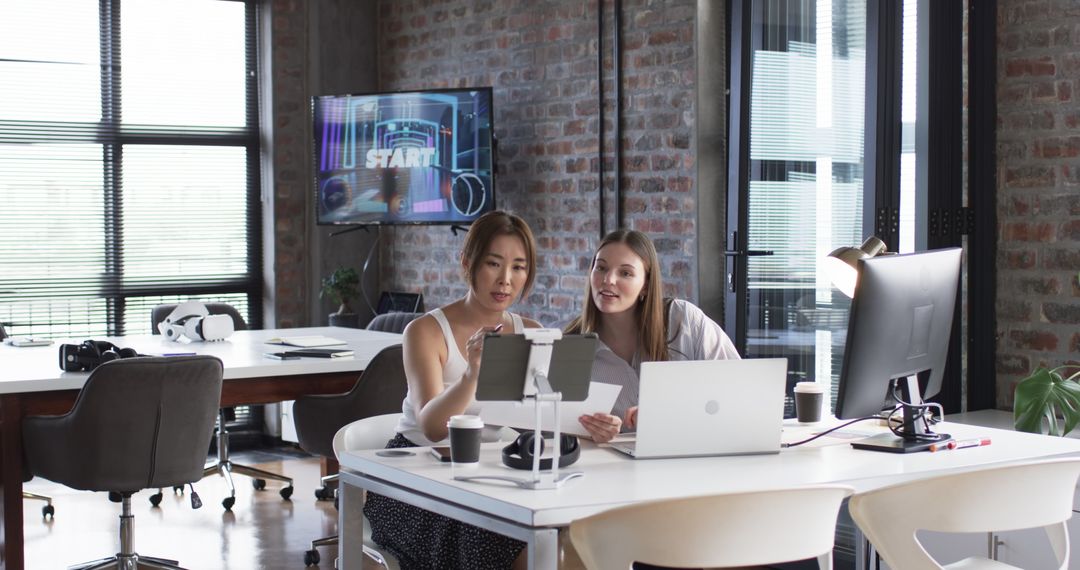 Multicultural Team Collaborating in Modern Office Workspace