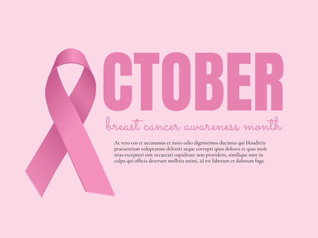 October Breast Cancer Awareness Month Pink Ribbon on Light Pink Background - Download Free Stock Templates Pikwizard.com