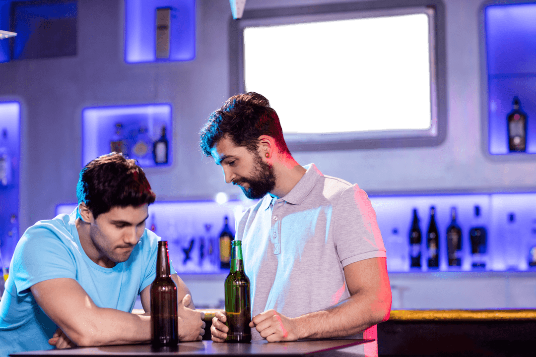 Transparent Background Two Friends Enjoying Day at Bar Relaxing