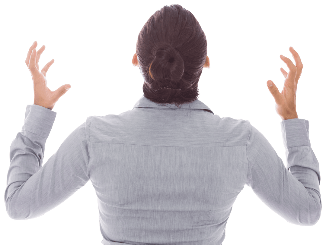 Angry Businesswoman from Behind on Transparent Background