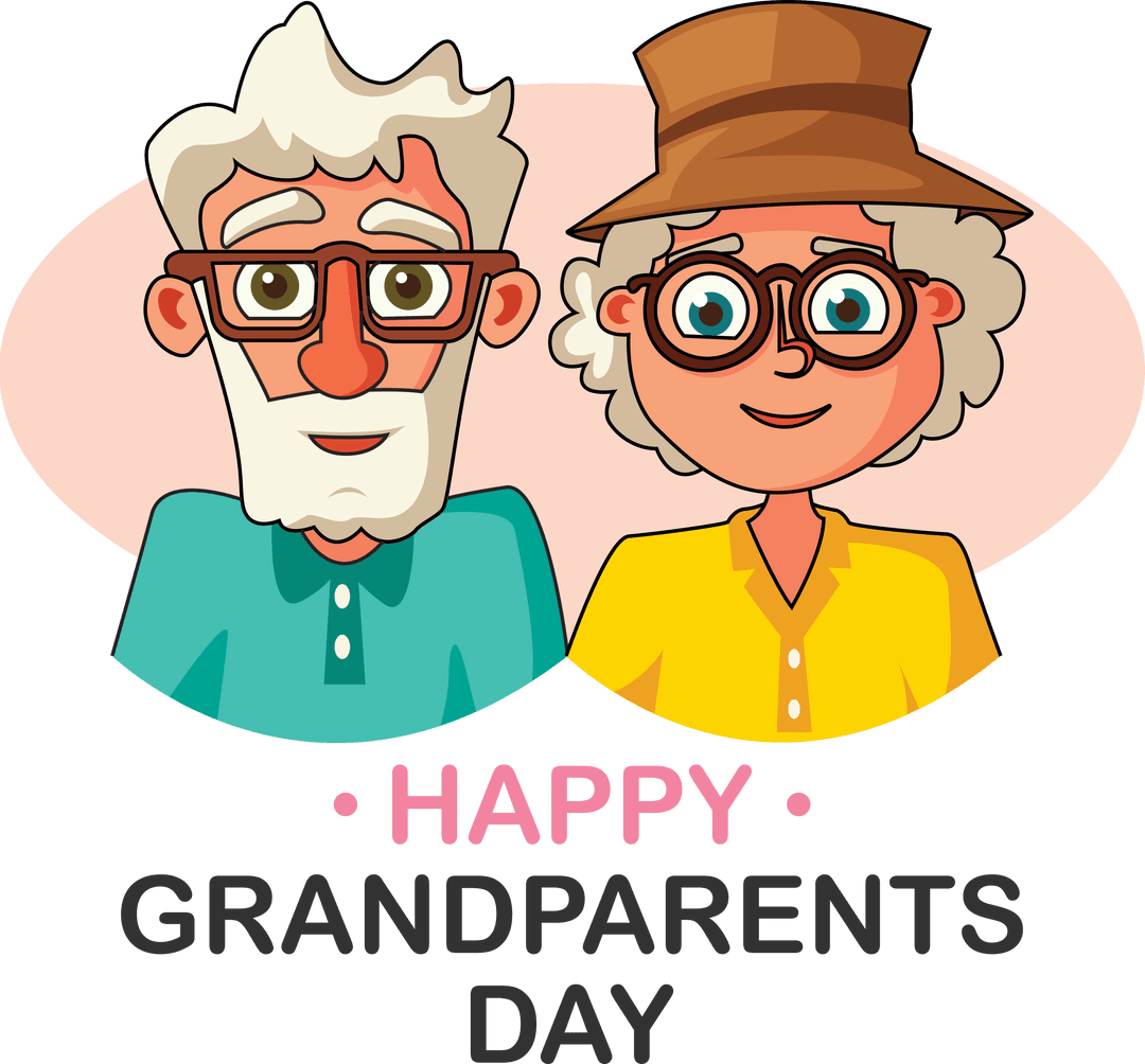Digital Grandparents Day Celebration Design on Transparent Background