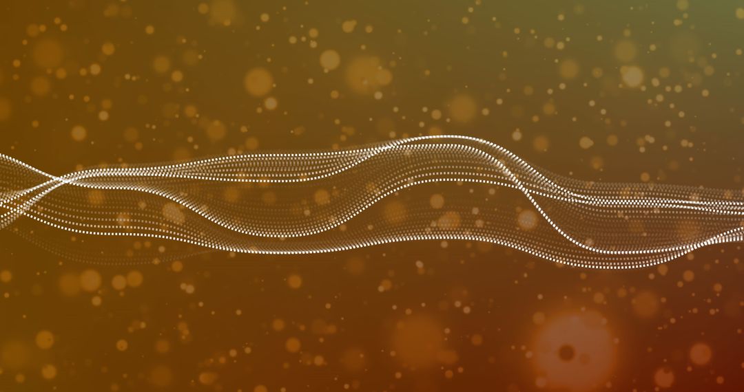 Digital Wave and Floating Spots on Gradient Background