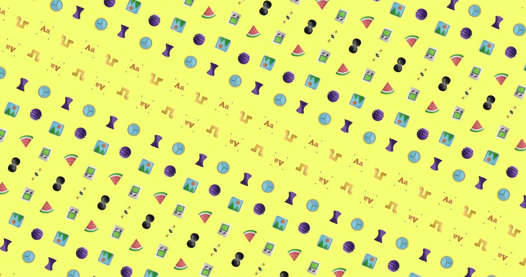 Vibrant Digital Pattern on Yellow Background