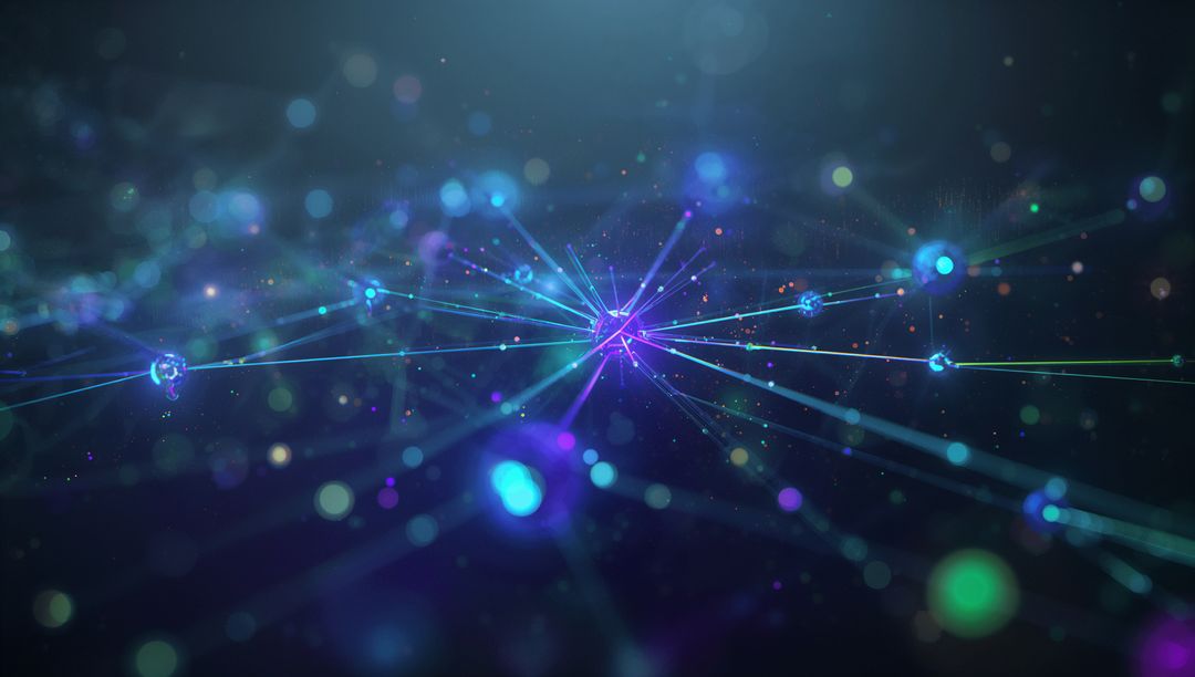 Illuminated Network with Central Node and Luminescent Connections