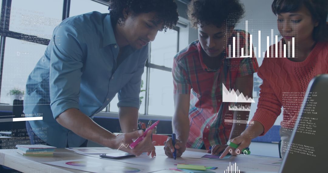 Diverse Team Engaged in Collaborative Data Analysis