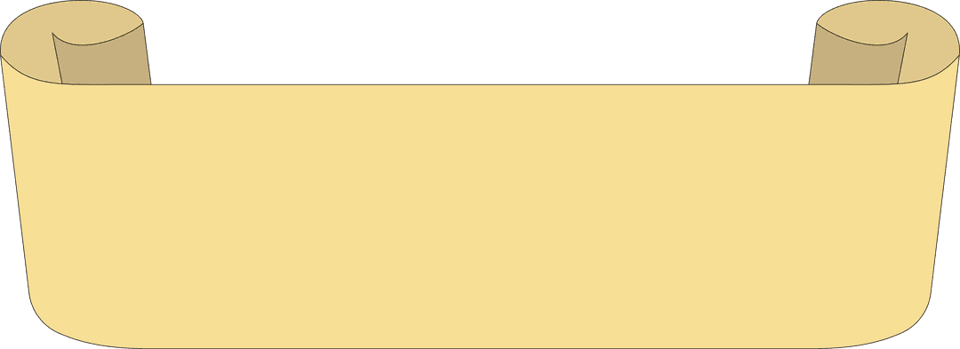 Elegant Decorative Parchment Ribbon Banner on Transparent Background