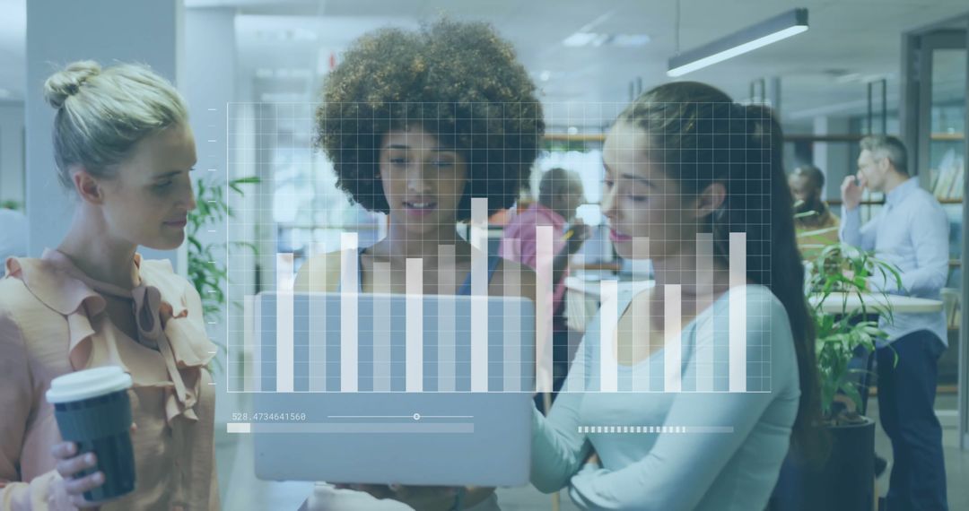 Diverse Team Analyzing Financial Data in Collaborative Office Space