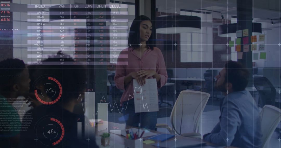 Diverse Team Analyzing Data and Business Graphs