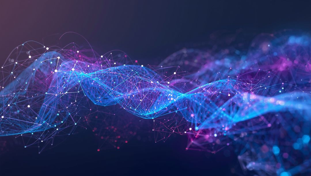 Glowing Data Network in Abstract Space