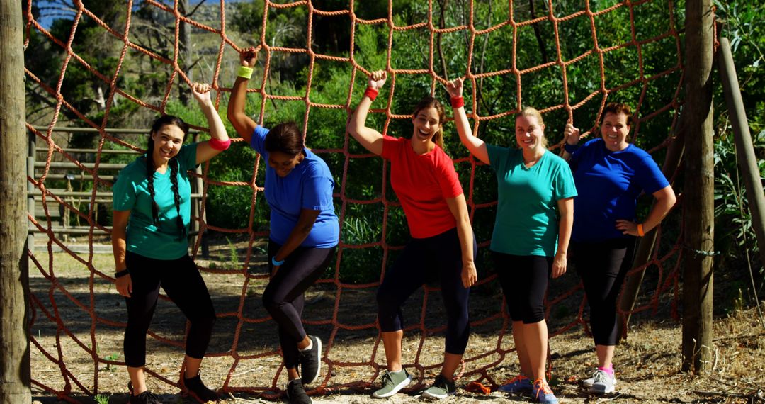 Group Of Women Enjoying Outdoor Obstacle Course - Free Images, Stock Photos and Pictures on Pikwizard.com