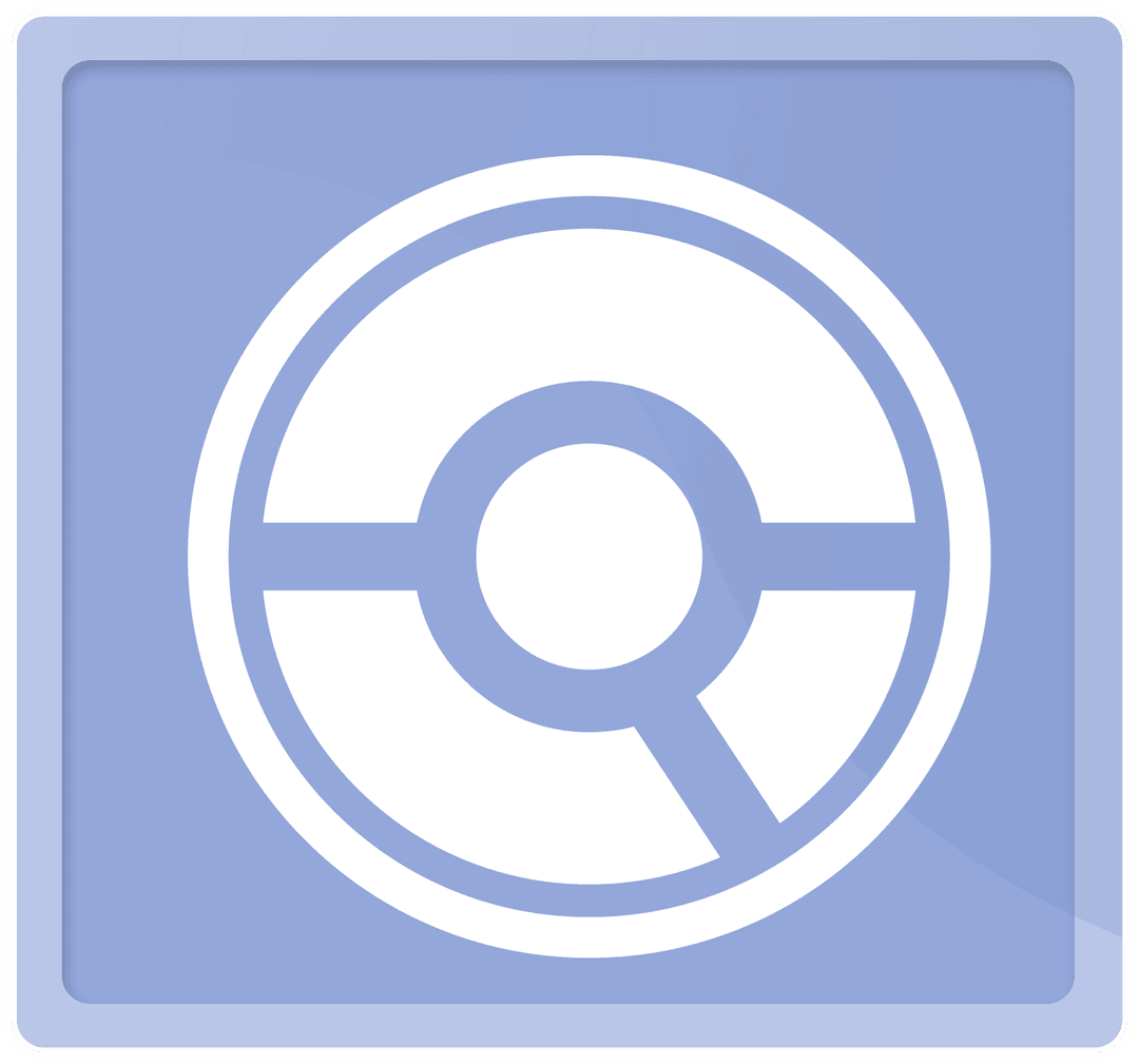 Abstract Circular Symbol with Blue Hue on Transparent Background