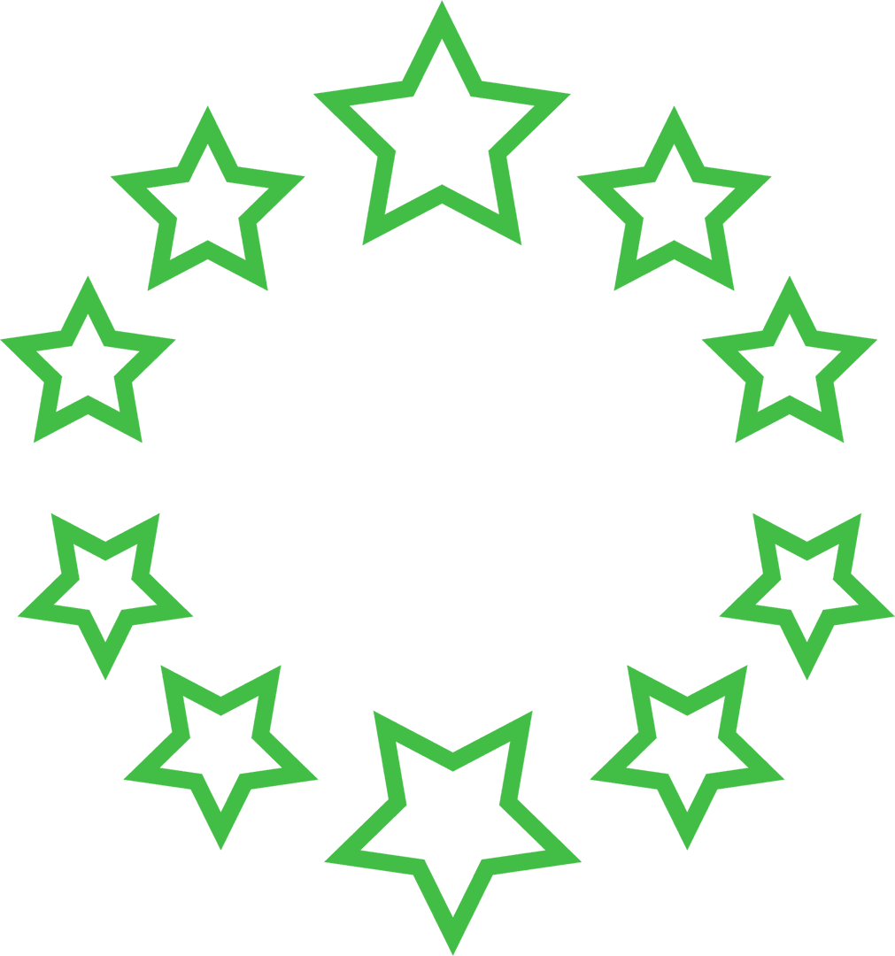 Green Star Circle on Transparent Background for Community Symbol