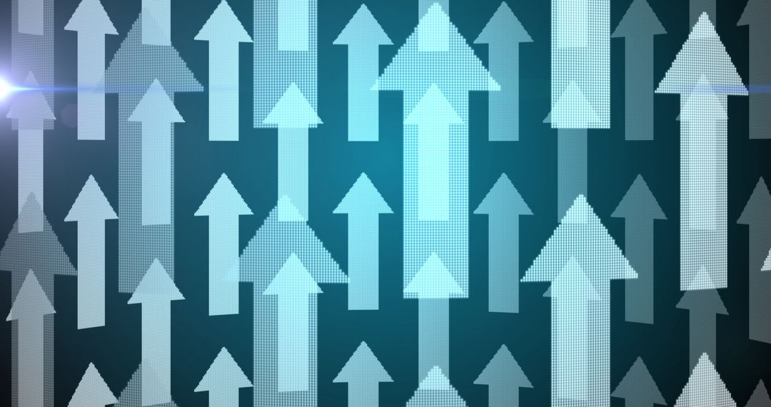 Futuristic Digital Arrows Indicating Growth and Progress