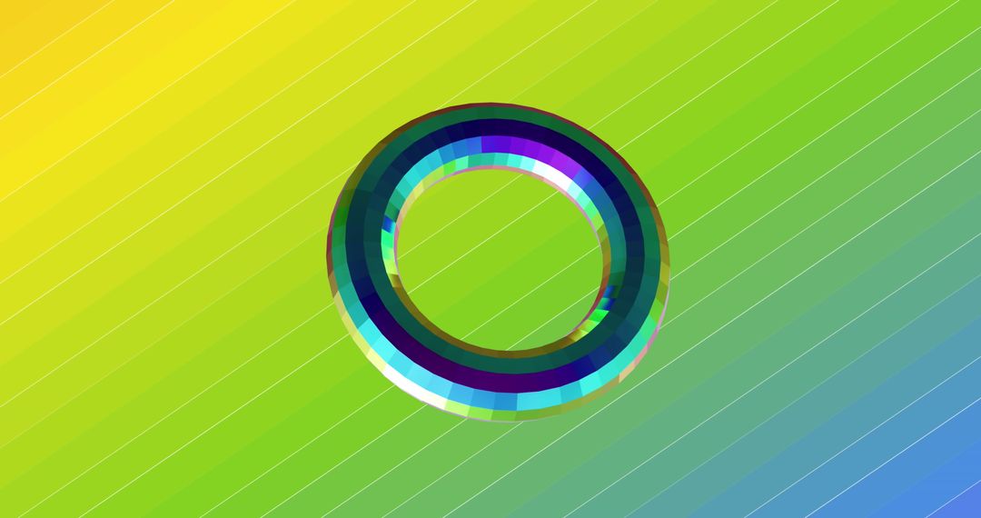 3D Multicolored Ring on Vibrant Gradient Background