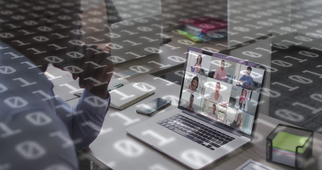 Virtual Meeting with Digital Code Overlay for International Business