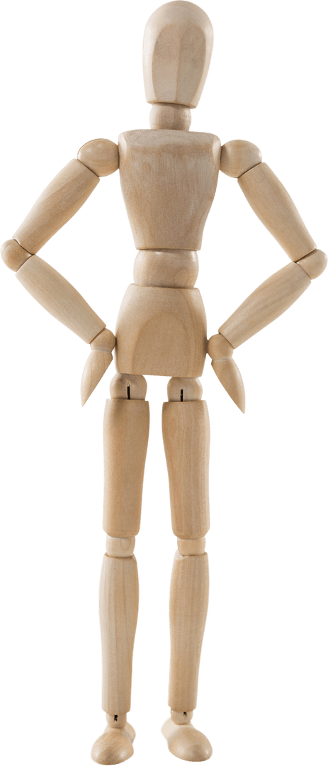 Standing Wooden Puppet with Transparent Background Illustration