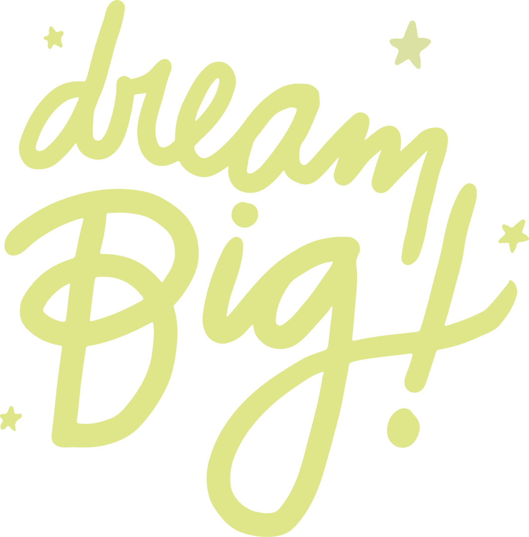 Inspirational Dream Big Calligraphy on Transparent Background