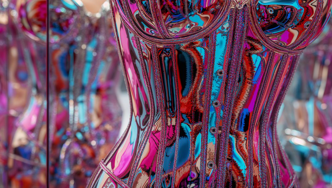 Futuristic Mannequin Corset Reflection Art