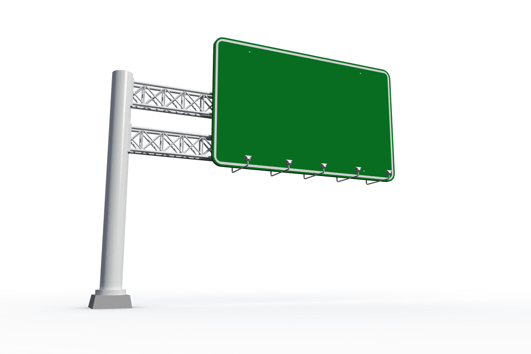 Green Billboard Sign Drawing Against a Transparent Background