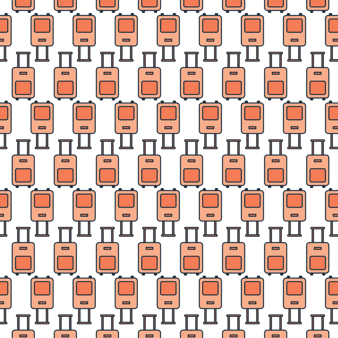 Seamless Luggage Pattern on Transparent Background for Travel Ideas