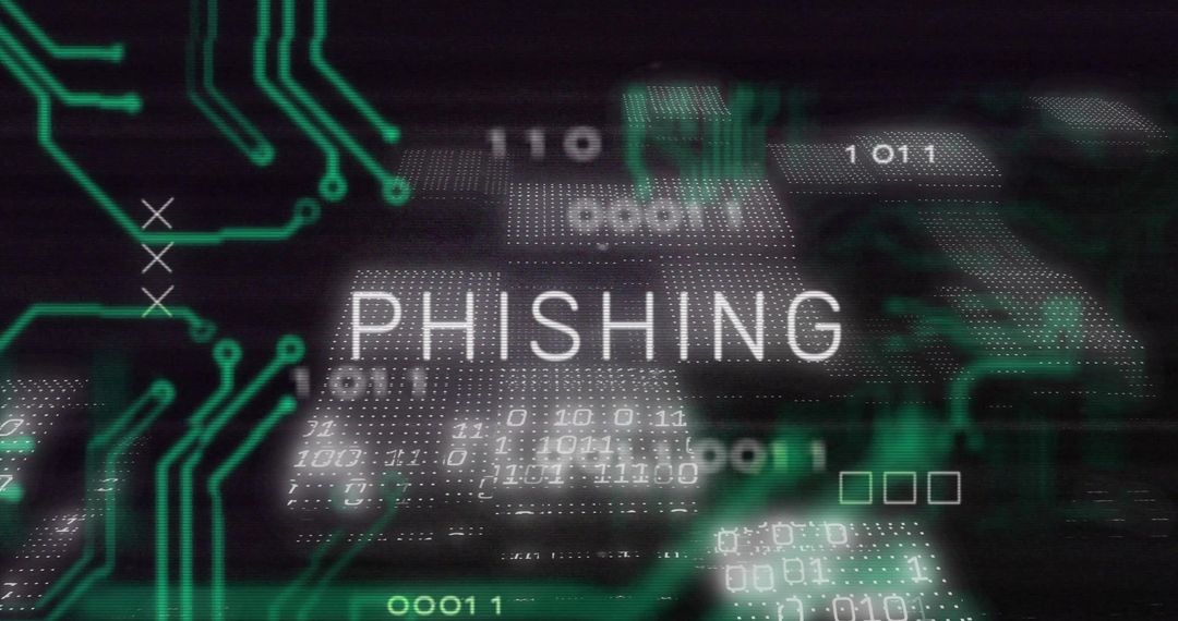 Digital Phishing Concept with Circuit Board and Data Elements
