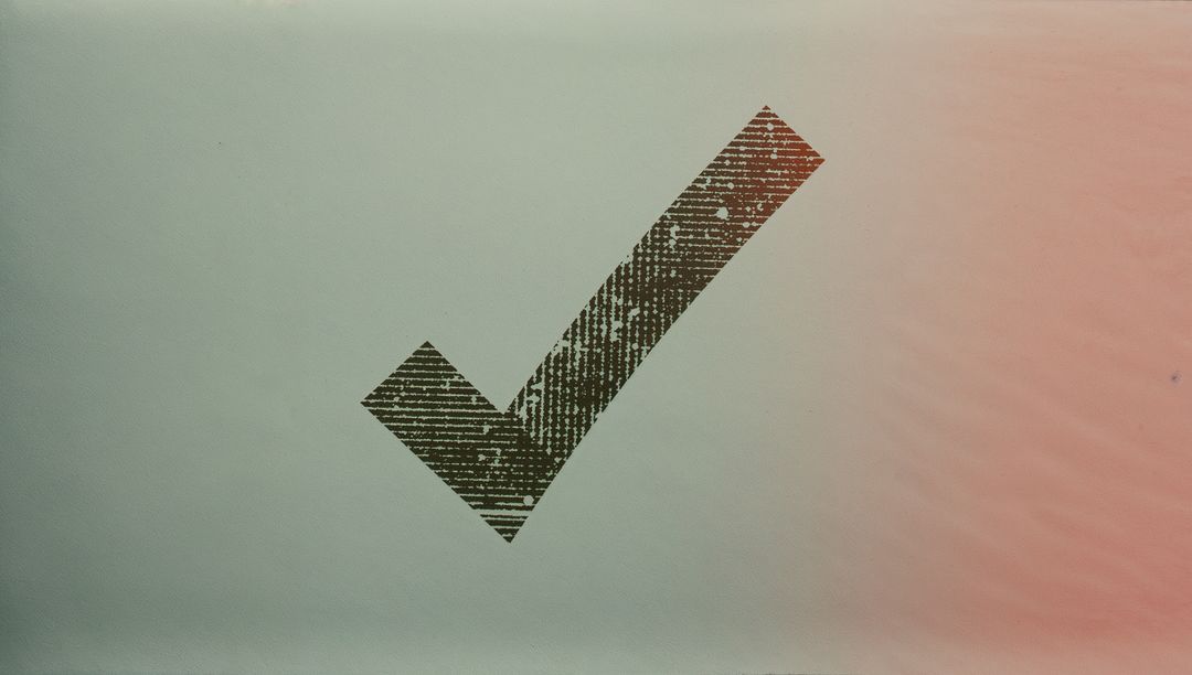 Textured Check Mark on Gradient Background