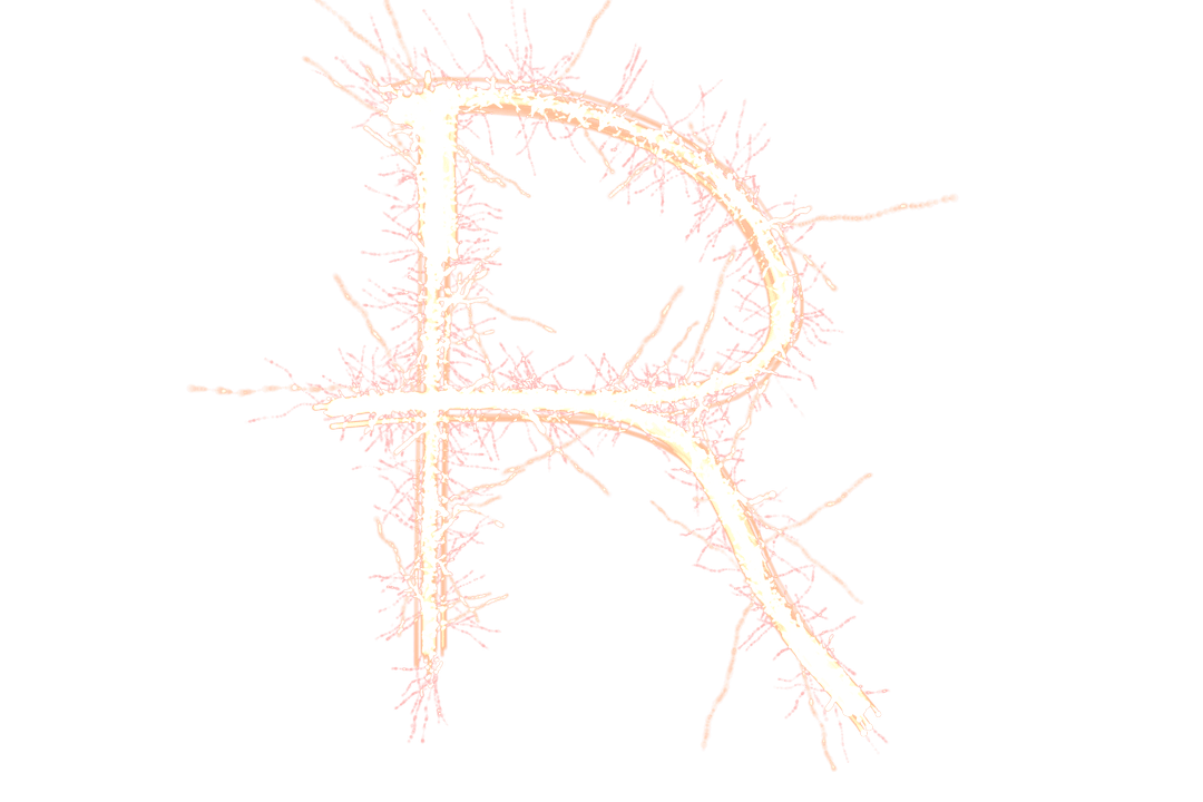 Creative Letter R on Transparent Background with Abstract Design