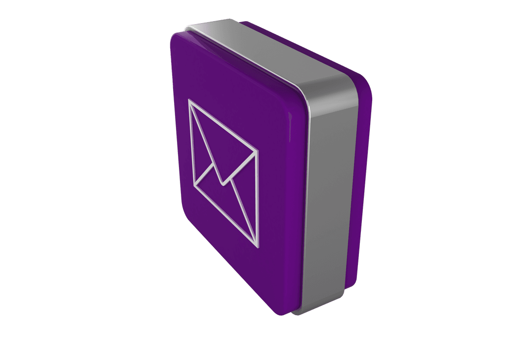Purple Brick with Envelope Icon on Transparent Background