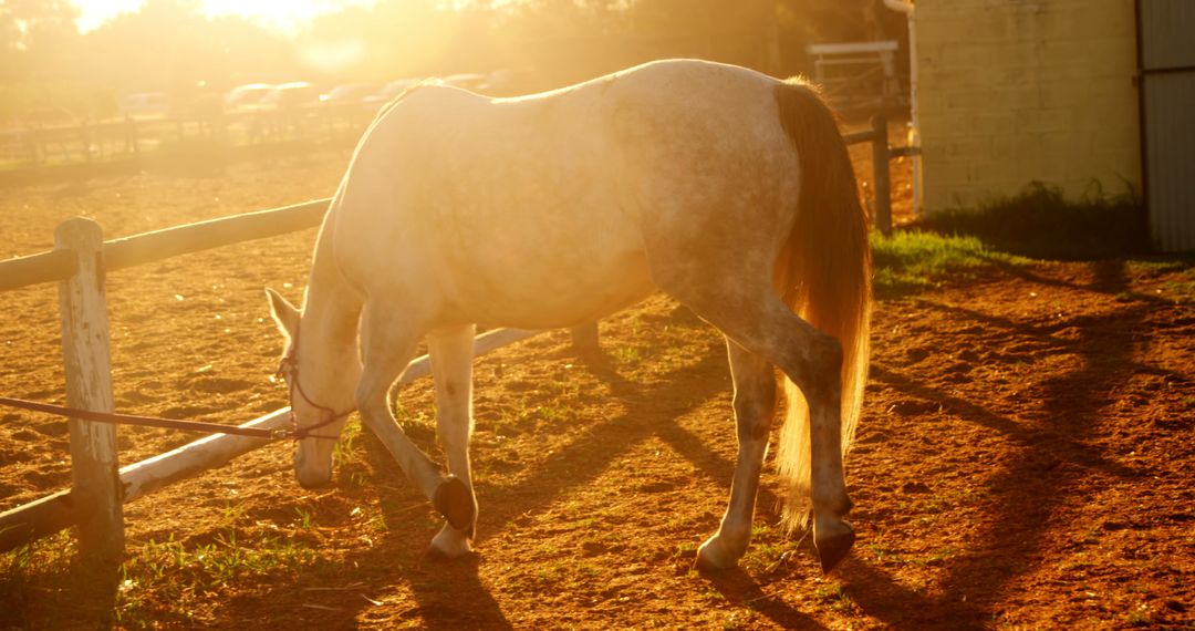 Horse Grazing at Sunset in the Countryside - Free Images, Stock Photos and Pictures on Pikwizard.com